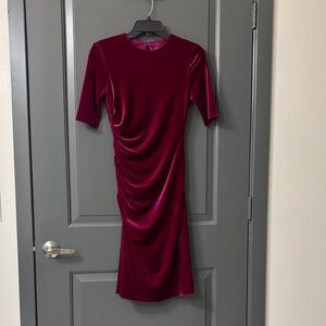 Vince Camuto Burgundy Velvet Dress